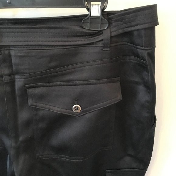 Chico's Petite Black Satin Cargo Ankle Pants Size 2P (US 12P) New w/tags $99 - Picture 7 of 10